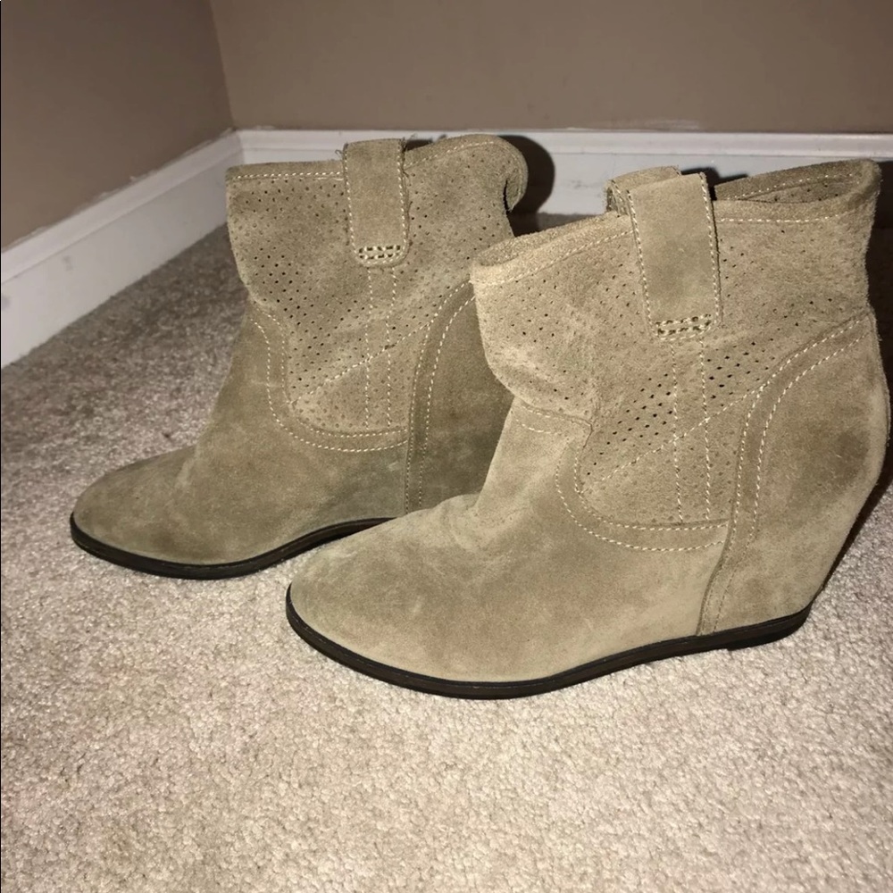 Sole Society Moss Pull On Wedge Booties